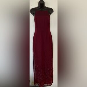 Vintage Y2K Rampage Elegant Formal Burgundy Dress NWT Size 5